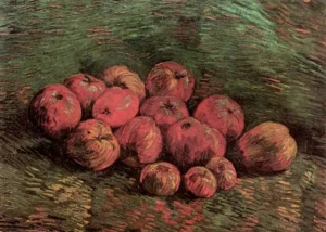 Hand-painted Still Life with Apples reproduction by Vincent Van Gogh – vibrant fruit with textured brushstrokes.