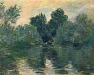 Hand-painted The Arm of the Seine reproduction by Claude Monet – shimmering river reflections and textured brushstrokes.