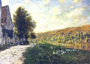 Hand-painted The Banks of the Seine reproduction by Claude Monet – serene river views and textured brushstrokes.