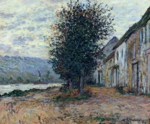 The Banks of the Seine - Serene - Hand-Painted Oil hand-painted oil painting by DafenArts