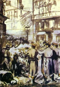 The Barricade (Civil War) – Intense – Textured Canvas