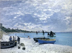 The Beach at Sainte-Adresse – Coastal – Textured