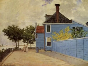 The Blue House at Zaandam – Peaceful – Textured Canvas