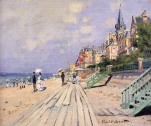 The Boardwalk at Trouville – Coastal Breeze – Textured Canvas