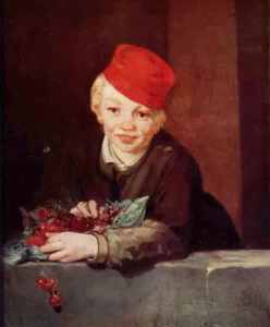 The Boy with Cherries – Playful – Textured Canvas