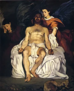 The Dead Christ with Angels – Somber Vigil – Textured Oil