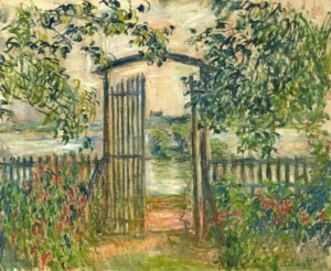 Hand-painted The Garden Gate at Vetheuil reproduction by Claude Monet – sunlit paths and textured brushstrokes.