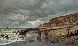 The Headland of the Heve at Low Tide – Serene Shore – Hand-Painted Oil