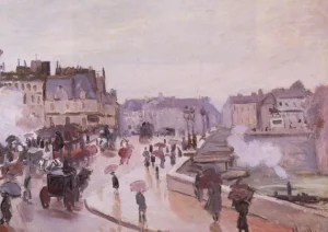 Hand-painted The Pont Neuf reproduction by Claude Monet – hazy bridge and textured brushstrokes – museum quality oil on linen