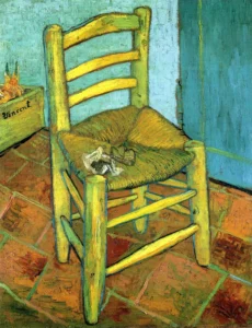 Hand-painted Van Gogh's Chair reproduction by Vincent Van Gogh – yellow chair with textured brushstrokes on linen