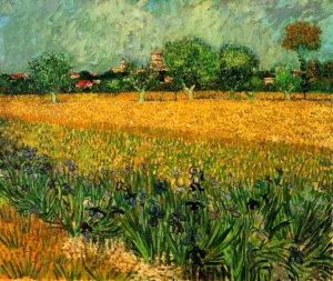 View of Arles Irises – Radiant – Impasto