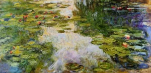 Water Lilies – Serene Pond – Textured Canvas