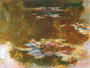 Water Lily Pond – Serene Garden – Impasto Oil