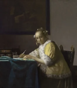 A Lady Writing – Intimate Letter – Textured Canvas