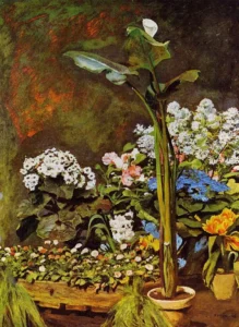 Arum and Conservatory Plants – Botanical – Hand-Painted Oil