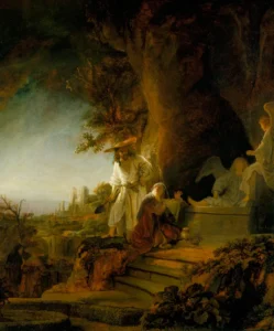 Christ and St. Mary Magdalene at the Tomb – Resurrection – Hand-Painted Oil