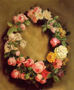 Crown of Roses – Elegant Bloom – Textured Canvas