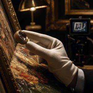 DafenArts studio inspection of a hand-painted oil painting before shipping