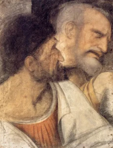 Heads of Judas and Peter – Dramatic Study – Textured Canvas