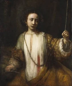 Lucretia – Sorrowful Devotion – Impasto Oil hand-painted oil painting by DafenArts