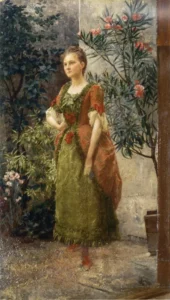 Portrait of Emilie Flöge – Elegant – Hand-Painted Oil