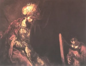 Saul and David – Melancholy – Hand-Painted Oil hand-painted oil painting by DafenArts