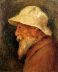 Self-Portrait with a White Hat – Serene – Impasto