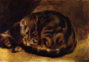 Sleeping Cat – Serene – Hand-Painted Oil