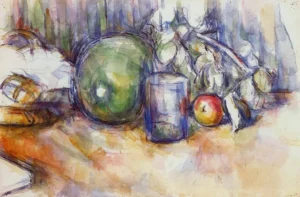 Still Life with Green Melon – Serene – Textured Canvas