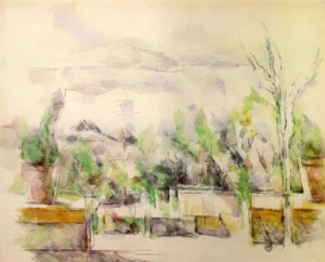 The Garden Terrace at Les Lauves – Serene Sunlight – Textured Canvas