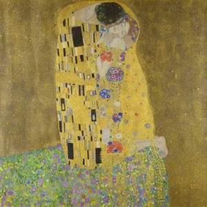 The Kiss – Golden Embrace – Hand-Painted Oil