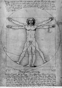The Vitruvian Man – Anatomical Harmony – Textured Canvas