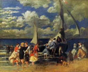 The Return of the Boating Party – Festive – Hand-Painted Oil