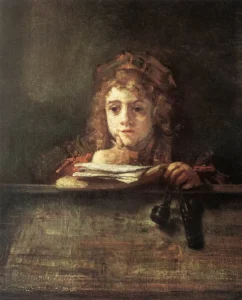 Titus – Melancholy Boy – Hand-Painted Oil hand-painted oil painting by DafenArts