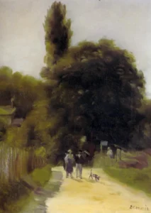 Two Figures in a Landscape – Serene – Textured Canvas