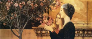Two Girls With An Oleander – Serene – Impasto