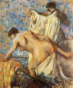 Woman Leaving Her Bath – Intimate – Textured Canvas