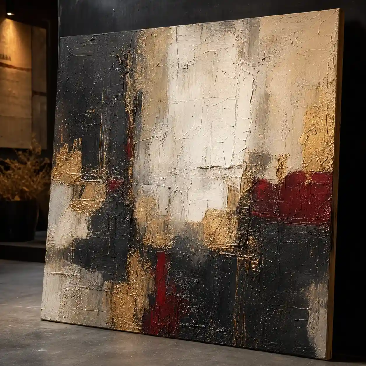 DafenArts custom bespoke contemporary abstract oil painting on premium linen canvas, featuring thick impasto textures for modern luxury interiors.