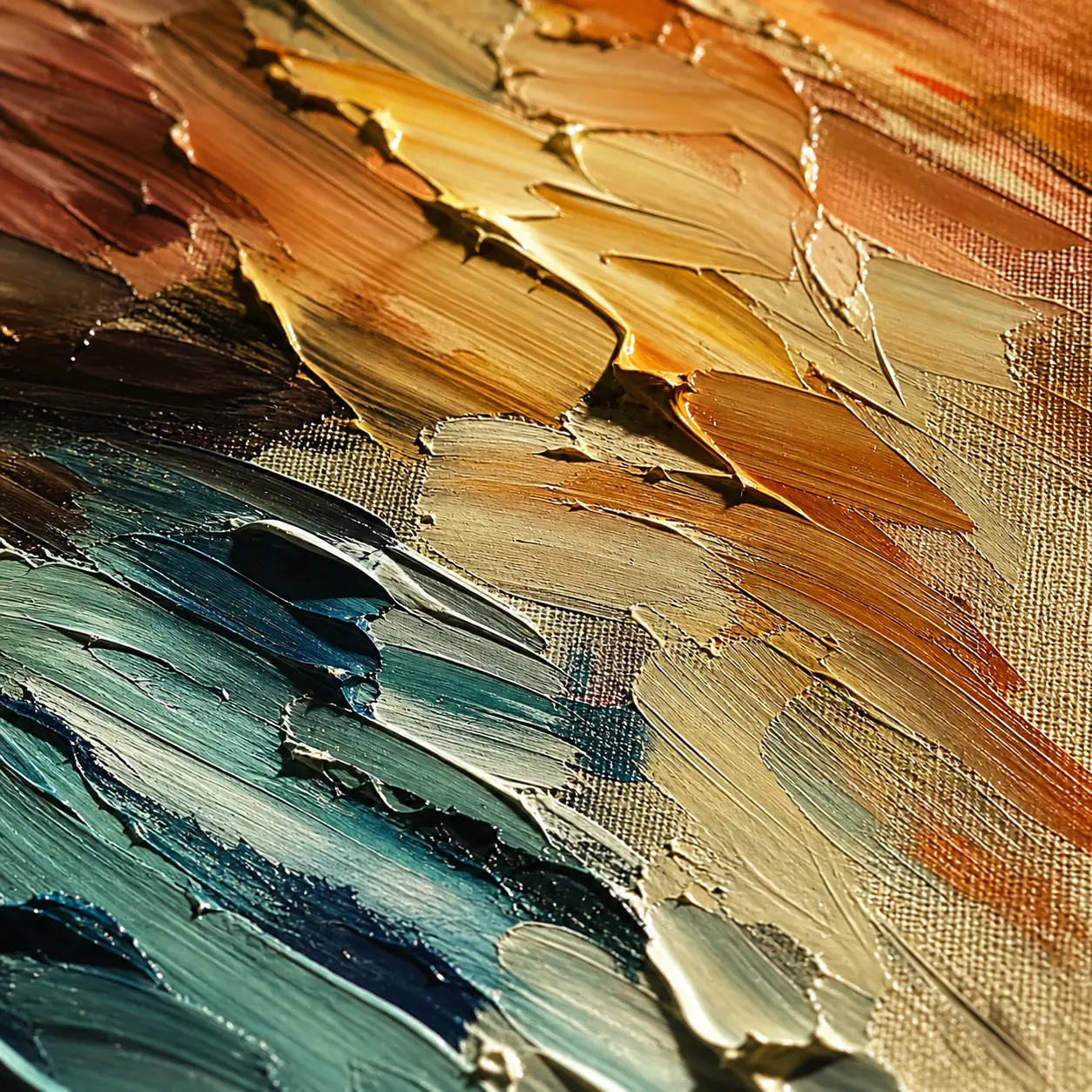 hand-painted oil painting impasto texture on canvas