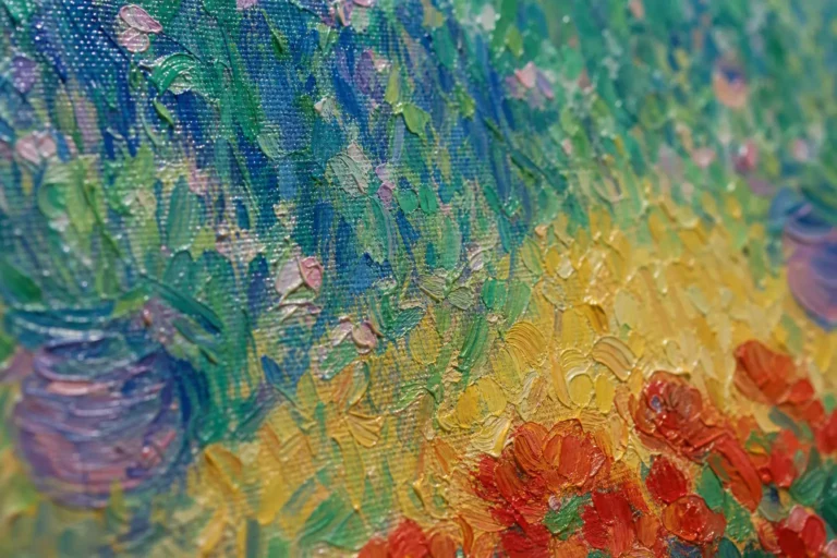 impasto macro and paint-surface texture