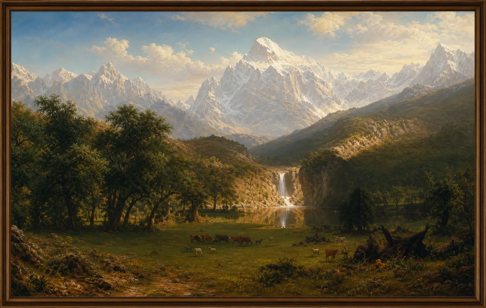 large framed landscape oil painting selected for a feature wall