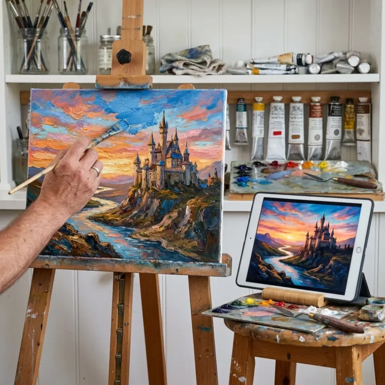 ai reference to oil painting brief