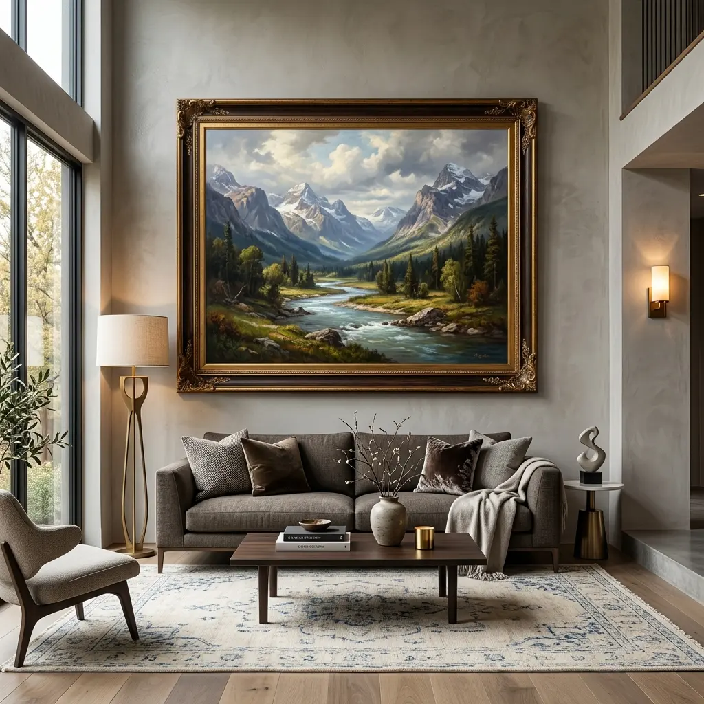 large custom oil painting living room fit