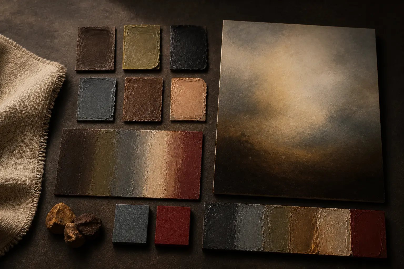 Leonardo da Vinci inspired oil color palette
